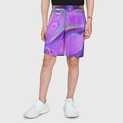 Шорты детские Неоновый розовый бензин, цвет: 3D-принт — фото 2