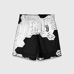 Шорты детские Juventus hexagon black sport, цвет: 3D-принт