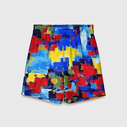 Шорты детские Смелые мазки яркой краски - нейросеть, цвет: 3D-принт