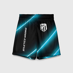 Шорты детские Atletico Madrid неоновые лампы, цвет: 3D-принт