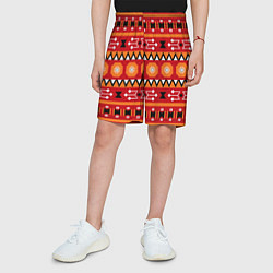 Шорты детские Этническая геометрия в ярких цветах, цвет: 3D-принт — фото 2