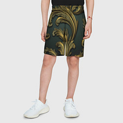 Шорты детские Золотые старые темные узоры, цвет: 3D-принт — фото 2