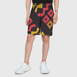 Шорты детские Абстракция - этно мотивы, цвет: 3D-принт — фото 2