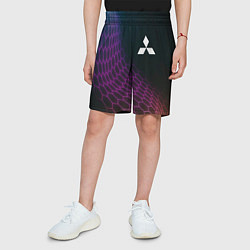 Шорты детские Mitsubishi neon hexagon, цвет: 3D-принт — фото 2