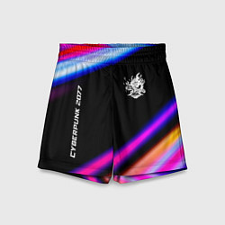 Шорты детские Cyberpunk 2077 speed game lights, цвет: 3D-принт