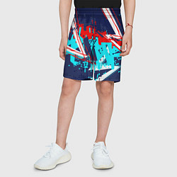 Шорты детские Яркий абстрактный узор для спорта, цвет: 3D-принт — фото 2