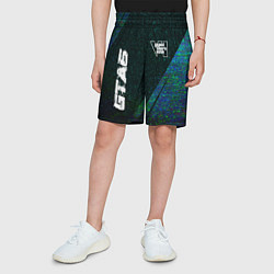 Шорты детские GTA6 glitch blue, цвет: 3D-принт — фото 2