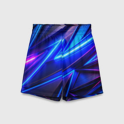 Шорты детские Яркие неоновые геометрические линии, цвет: 3D-принт