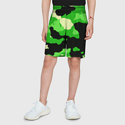Шорты детские Зелёный камуфляж текстура, цвет: 3D-принт — фото 2