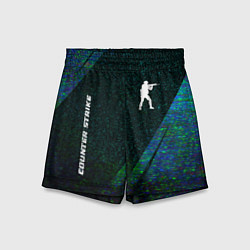 Шорты детские Counter Strike glitch blue, цвет: 3D-принт