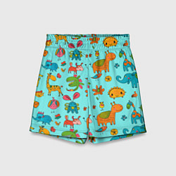 Детские шорты Мультяшные животные каракули