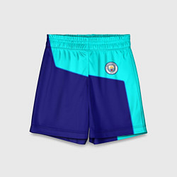 Шорты детские Манчестер сити геометрия спорт, цвет: 3D-принт