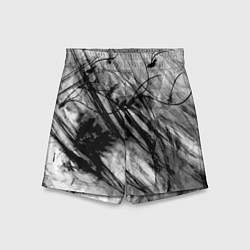 Шорты детские Серый абстрактный серо-черный шрих, цвет: 3D-принт