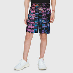 Шорты детские Панельки мультяшные паттерн-текстура, цвет: 3D-принт — фото 2