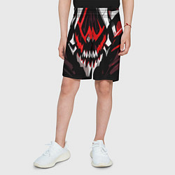 Шорты детские Абстрактное красное лицо монстра, цвет: 3D-принт — фото 2