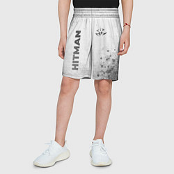 Шорты детские Hitman - white gradient вертикально, цвет: 3D-принт — фото 2