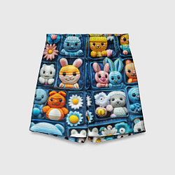 Шорты детские Пэчворк с зайцами, цвет: 3D-принт