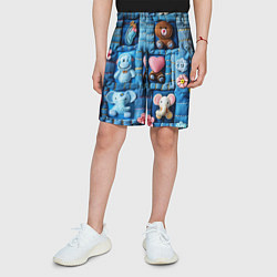 Шорты детские Слоники на пэчворк, цвет: 3D-принт — фото 2