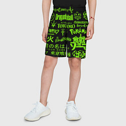 Шорты детские Кислотные логотипы аниме, цвет: 3D-принт — фото 2
