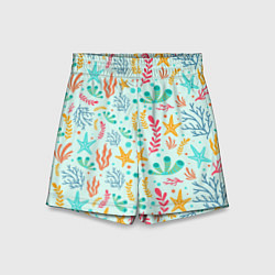 Шорты детские Абстракция коралловый фон, цвет: 3D-принт