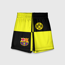 Шорты детские Barcelona x Borussia, цвет: 3D-принт