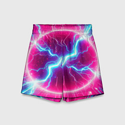 Шорты детские Неоновая абстракция - нейроарт, цвет: 3D-принт