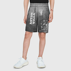 Шорты детские Aston Villa - grey gradient вертикально, цвет: 3D-принт — фото 2