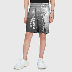 Шорты детские Real Madrid - grey gradient по-вертикали, цвет: 3D-принт — фото 2