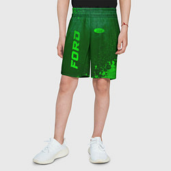 Шорты детские Ford - green gradient вертикально, цвет: 3D-принт — фото 2