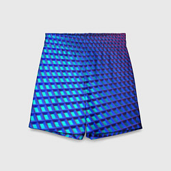 Шорты детские Неоновая клетка текстура, цвет: 3D-принт