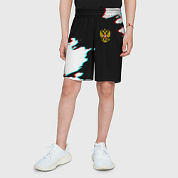 Шорты детские Герб глитч краски, цвет: 3D-принт — фото 2