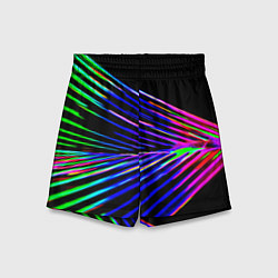 Шорты детские Неоновый лучи текстура, цвет: 3D-принт