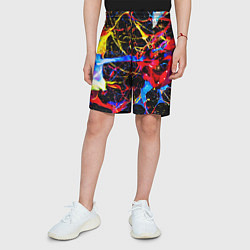 Шорты детские Неоновые брызги красок, цвет: 3D-принт — фото 2
