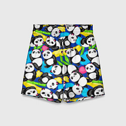 Детские шорты Панды цветной паттерн