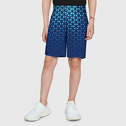 Шорты детские Геометрический градиент - сине-голубой, цвет: 3D-принт — фото 2