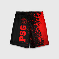 Шорты детские PSG - red gradient по-вертикали, цвет: 3D-принт
