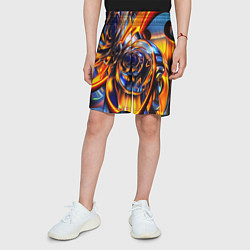 Шорты детские Жидкие краски фрактал, цвет: 3D-принт — фото 2