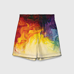 Шорты детские Подтеки масляных красок, цвет: 3D-принт