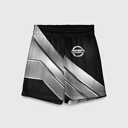 Шорты детские Nissan metal steel auto, цвет: 3D-принт