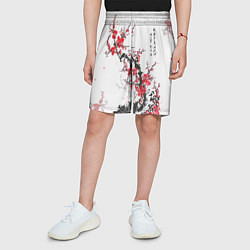 Шорты детские Китайская слива, цвет: 3D-принт — фото 2