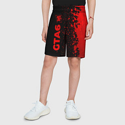 Шорты детские GTA6 - red gradient по-вертикали, цвет: 3D-принт — фото 2