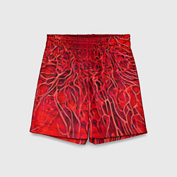 Шорты детские Красный симбионт абстракция, цвет: 3D-принт