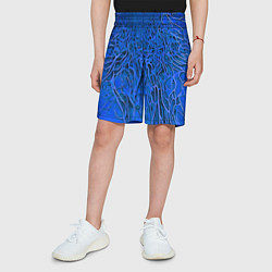 Шорты детские Синий симбионт абстракция, цвет: 3D-принт — фото 2