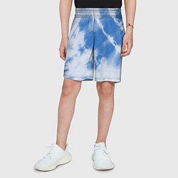 Шорты детские Синий тай дай, цвет: 3D-принт — фото 2