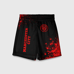 Шорты детские Manchester City - red gradient вертикально, цвет: 3D-принт