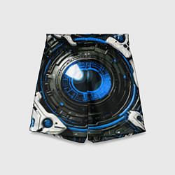 Шорты детские Синяя сфера киберпанк, цвет: 3D-принт