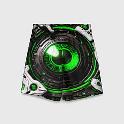 Шорты детские Зелёная сфера киберпанк, цвет: 3D-принт