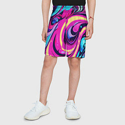Шорты детские Сине-розовый узор, цвет: 3D-принт — фото 2