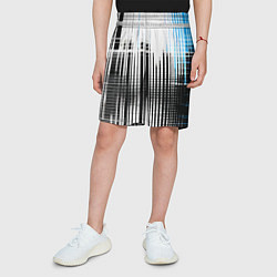 Шорты детские Сине-чёрный гранж на белом фоне, цвет: 3D-принт — фото 2