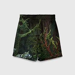 Шорты детские Объемные растения в лесу, цвет: 3D-принт